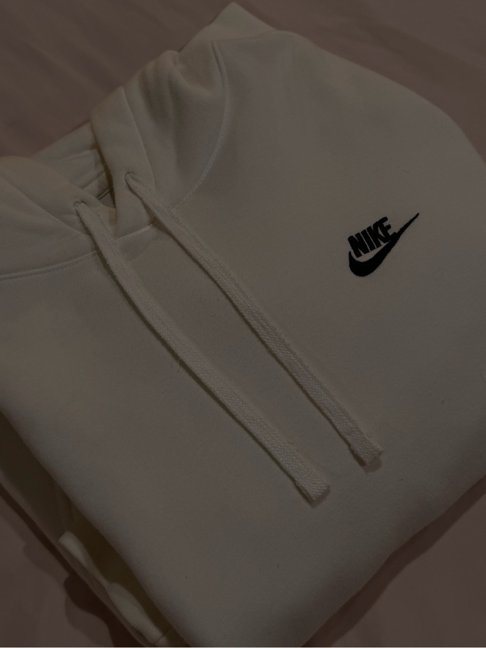 Nike Cream Pullover Hoodie with Black Swoosh
